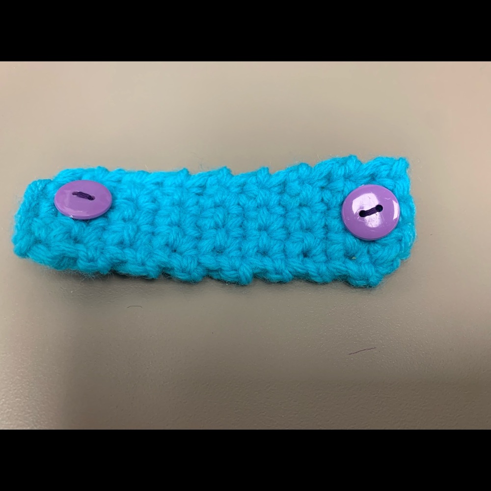 Face mask ear saver extender crochet new yellow aqua - Picture 3 of 7